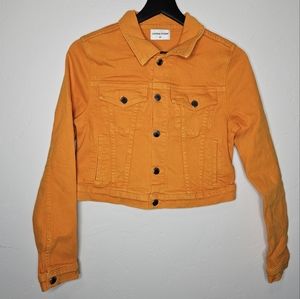 Cotton Citizen Orange Denim Jacket Slightly Cropped Size XS